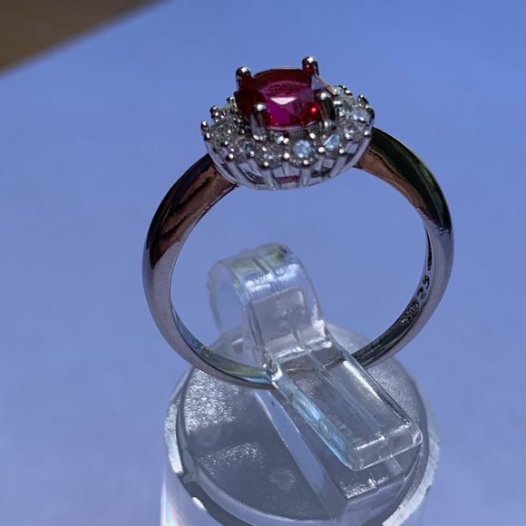 Vintage Oval Cut Ruby 925 Silver Filled Jewelry - Picture 7 of 7